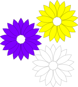 Purple Yellow Flowers clip art - vector clip art online, royalty ...