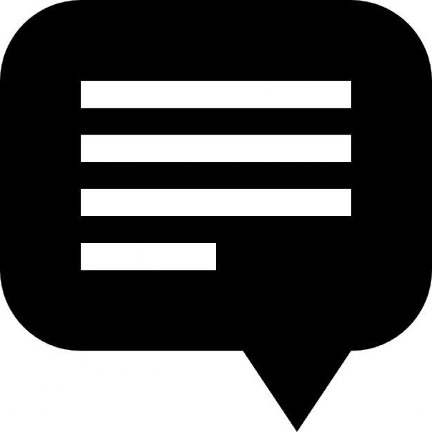 Black rounded speech bubble with text - Icon | Download free Icons