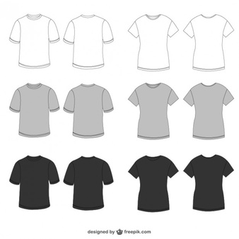 T-shirt in white, grey and black for men and women Vector | Free ...