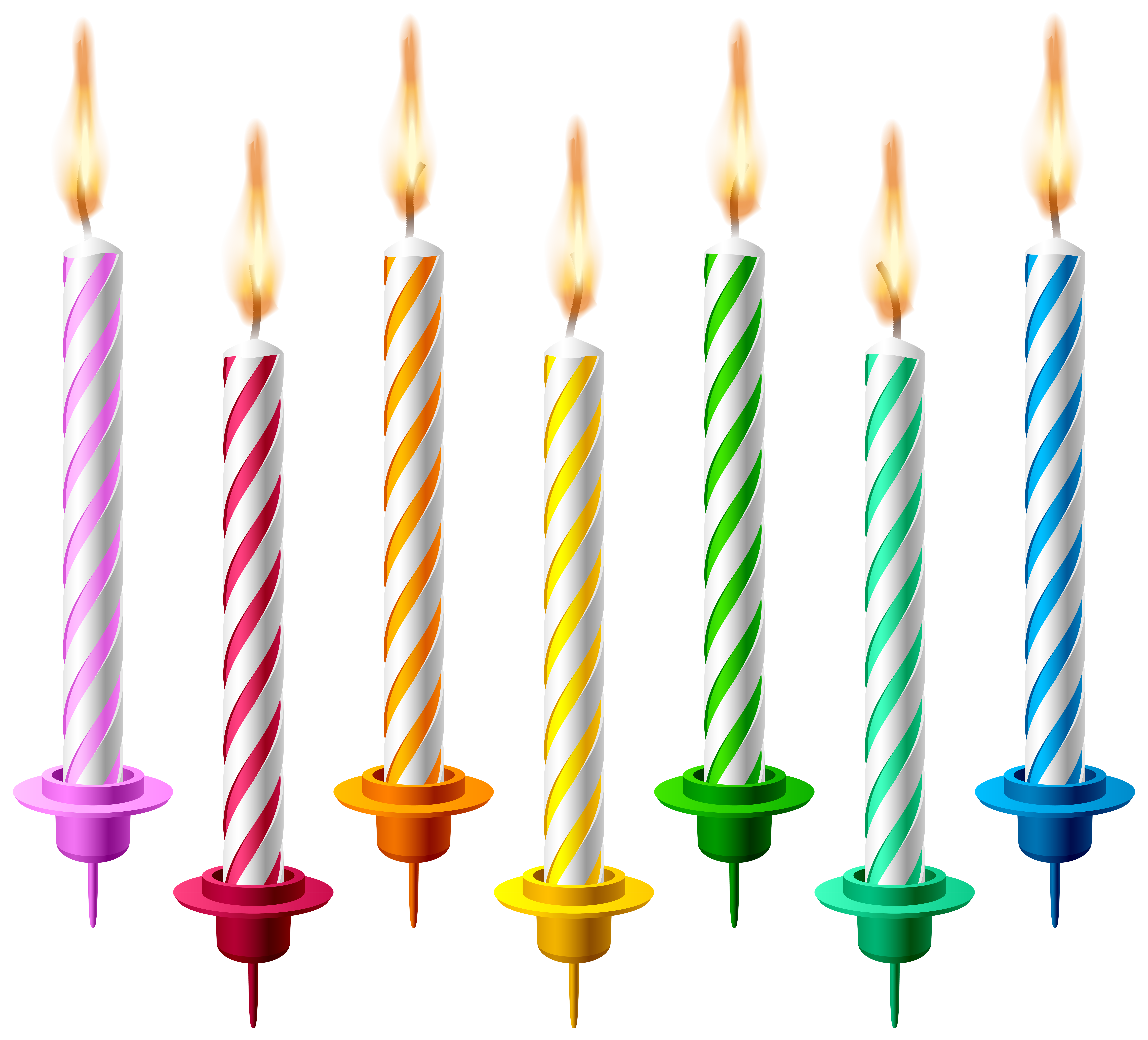 Birthday Candles PNG Transparent Clip Art Image