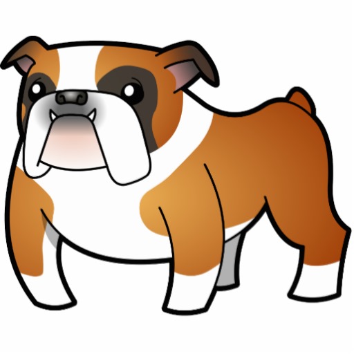 Cartoon Bulldog (white) Photo Cutout