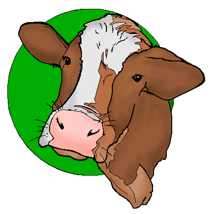 Cow Clipart - Cow Head on a Green Accent