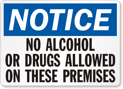 No Drugs or Alcohol Signs - Spanish and Bilingual Drug Free