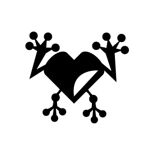Heart Clipart - Black Heart with Frog shaped with White Background ...