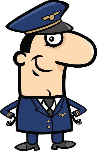 Drawing Of The Funny Pilot Clip Art, Vector Images & Illustrations ...