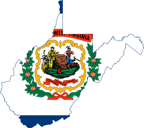 Clip Art: Flag Map of West Virginia Drapeau ...