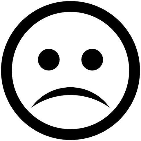 Black N White Sad Emoticon Clipart - Free to use Clip Art Resource
