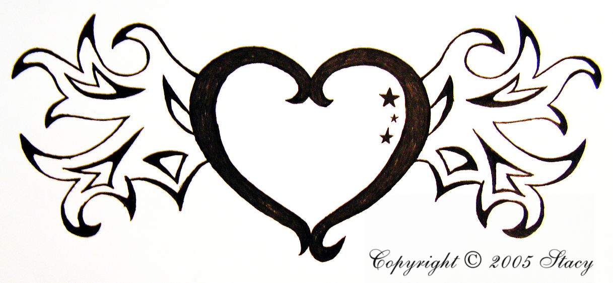 Heart With Wings Drawings - Drawing