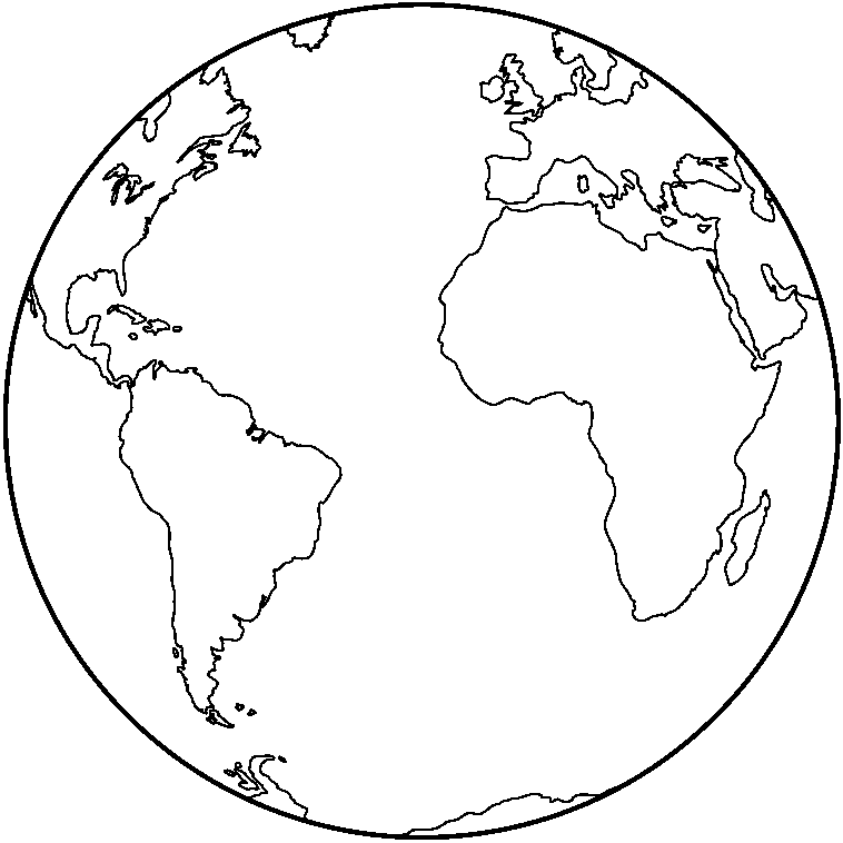 clipart of globe in black and white - photo #27