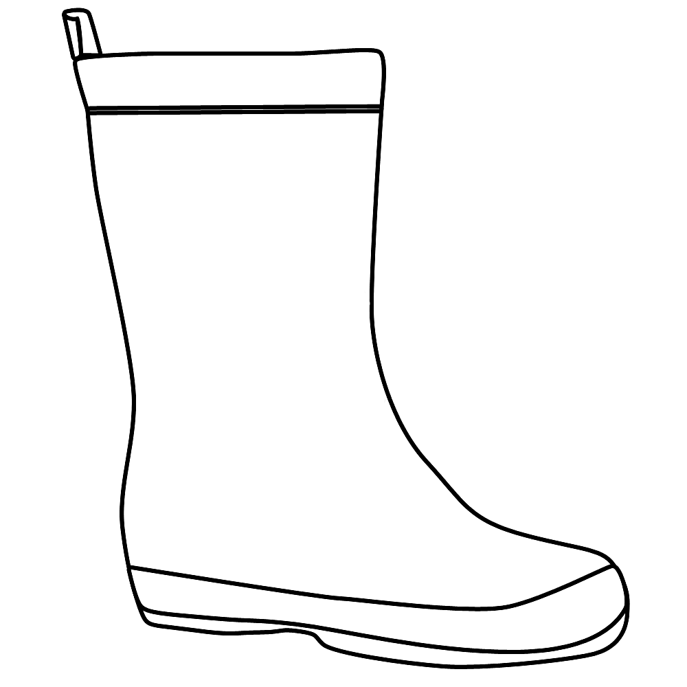 The Boot Kidz | Outline of Wellington Boot/Stencil for colouring-