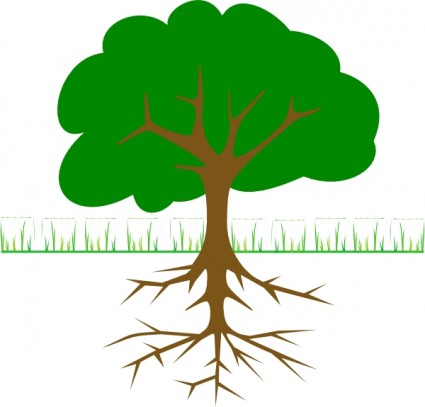 Free clipart tree with roots
