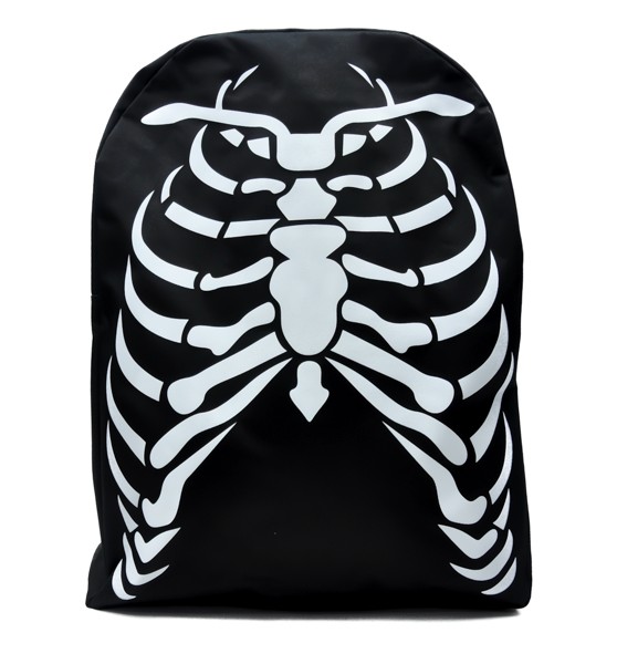 Skeleton Rib Cage School Backpack Gothic Punk Bag Metal Alternative