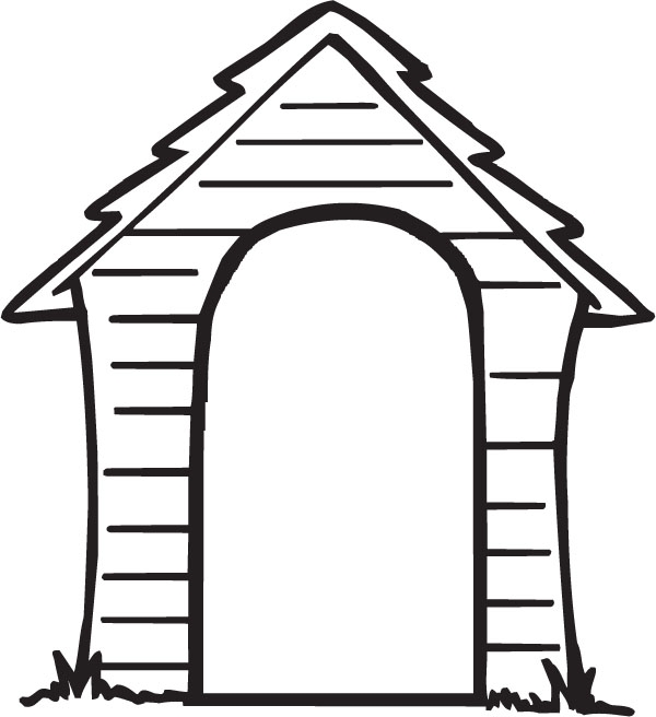 Dog House Clipart Black And White