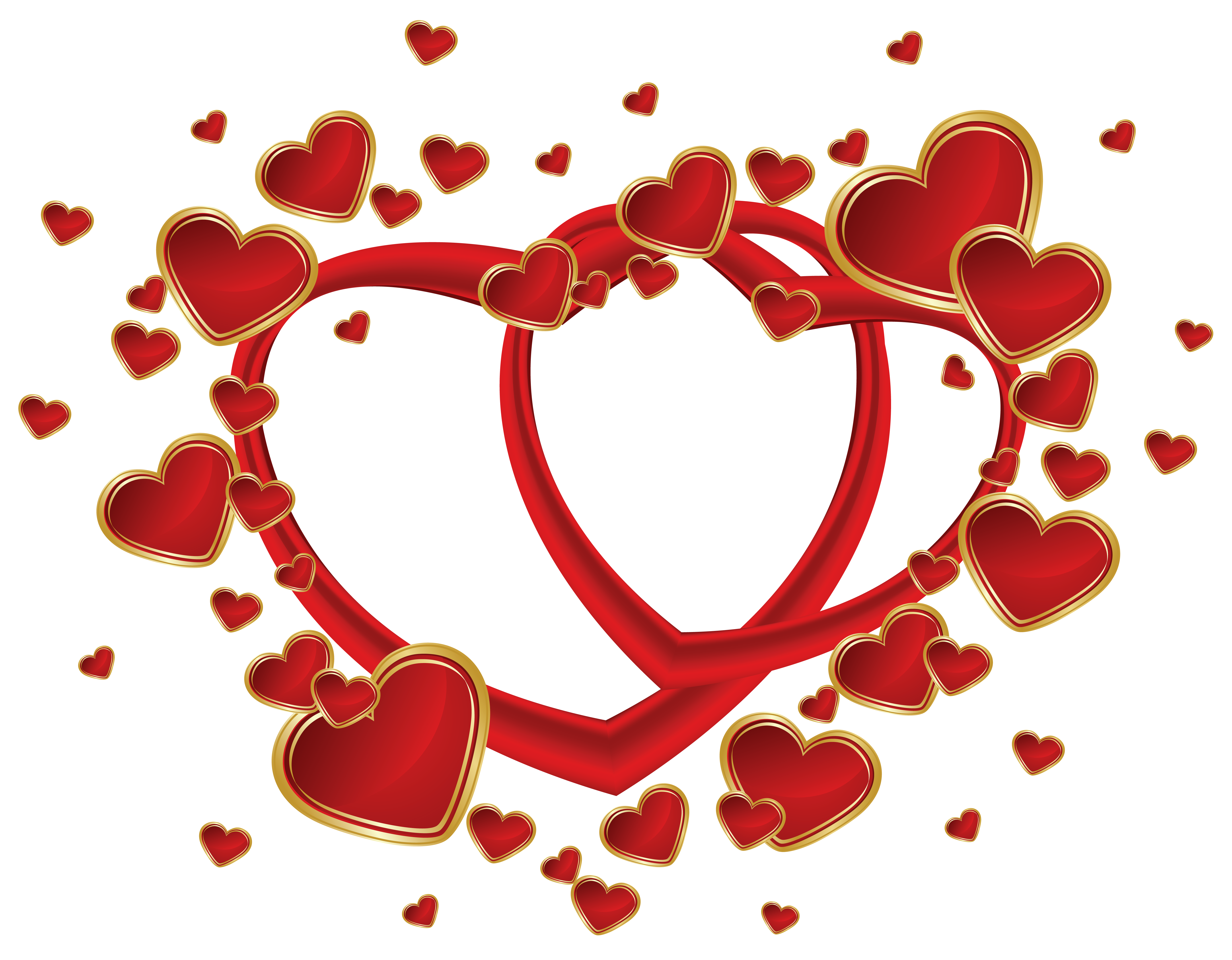 Transparent Red Hearts PNG Clipart Image