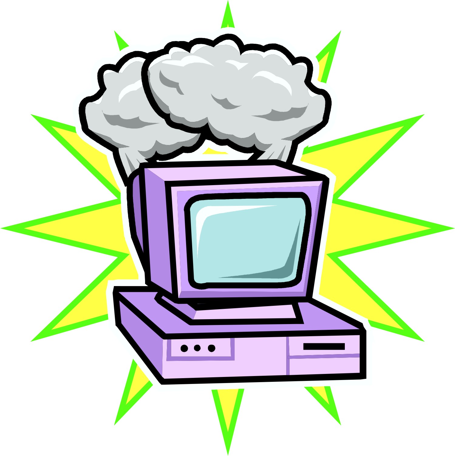 Breaking computer clipart