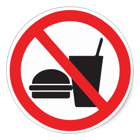 No Food or Drink sign Classic Round Sticker | Zazzle