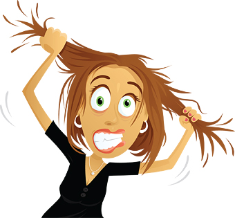 Clipart woman pulling hair out - ClipartFox