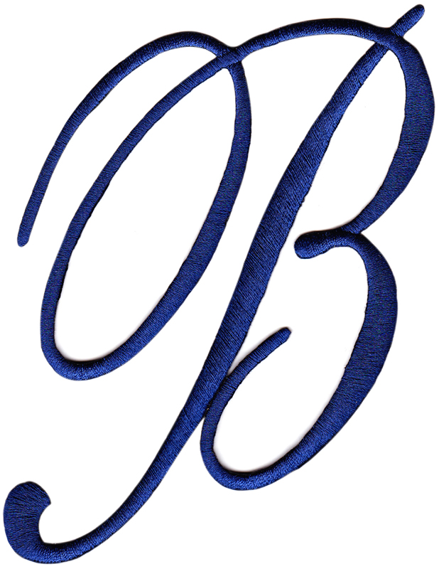 Script Letter B Embroidered Patch