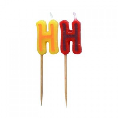 Smiling Faces Candle Letter H Colours Vary