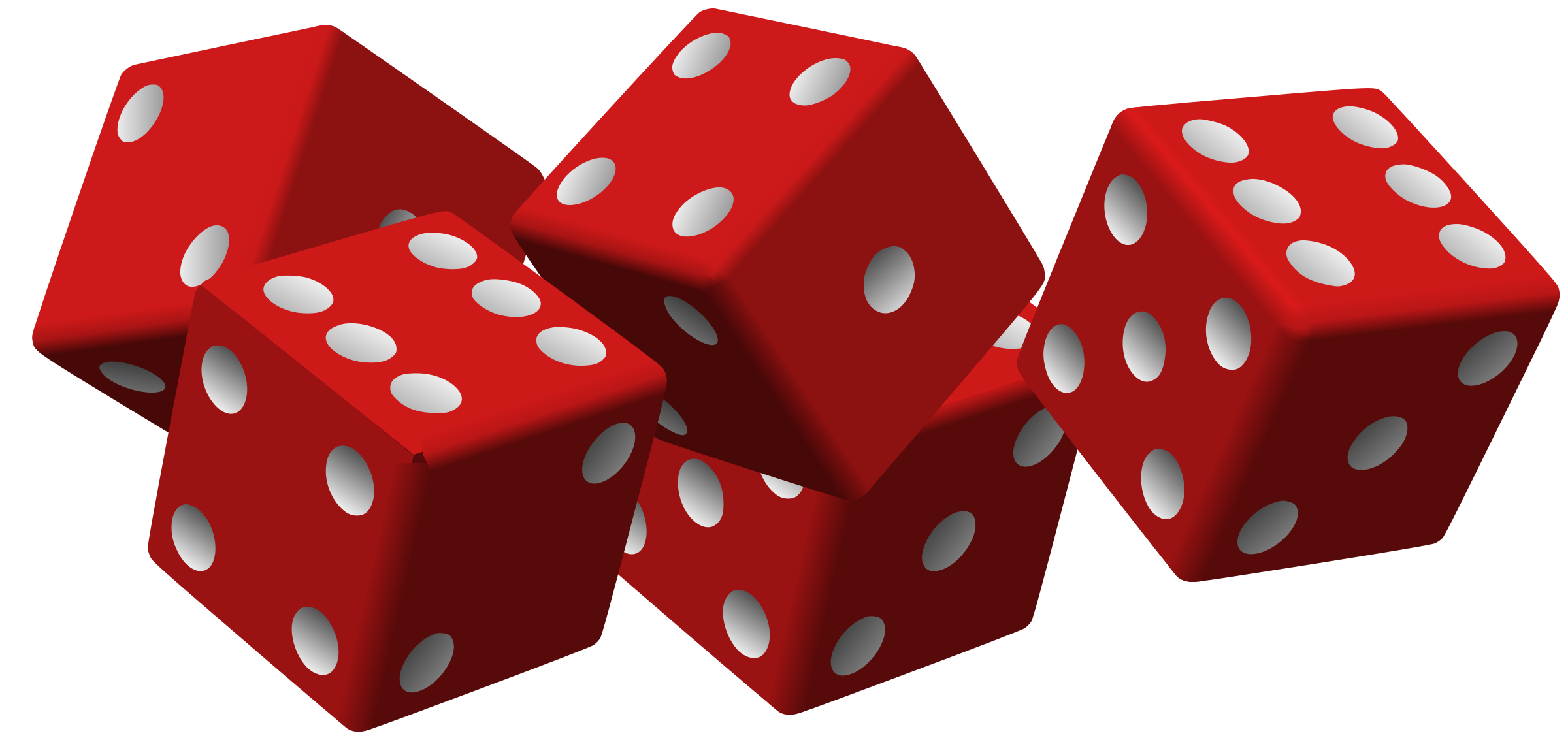 Clipart - five red dice