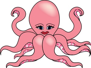 Octopus Clipart Image - Pink Girl Octopus