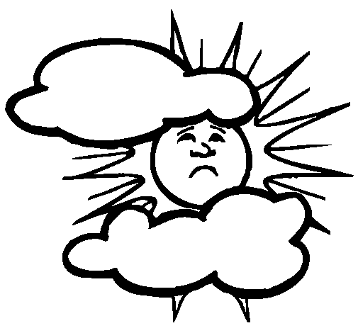 Coloring page Sun and clouds to color online - Coloringcrew.