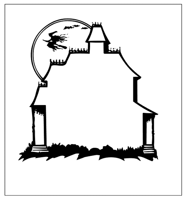 free haunted house clipart black and white - photo #25