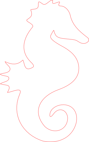 Coral Outline White Seahorse clip art - vector clip art online ...