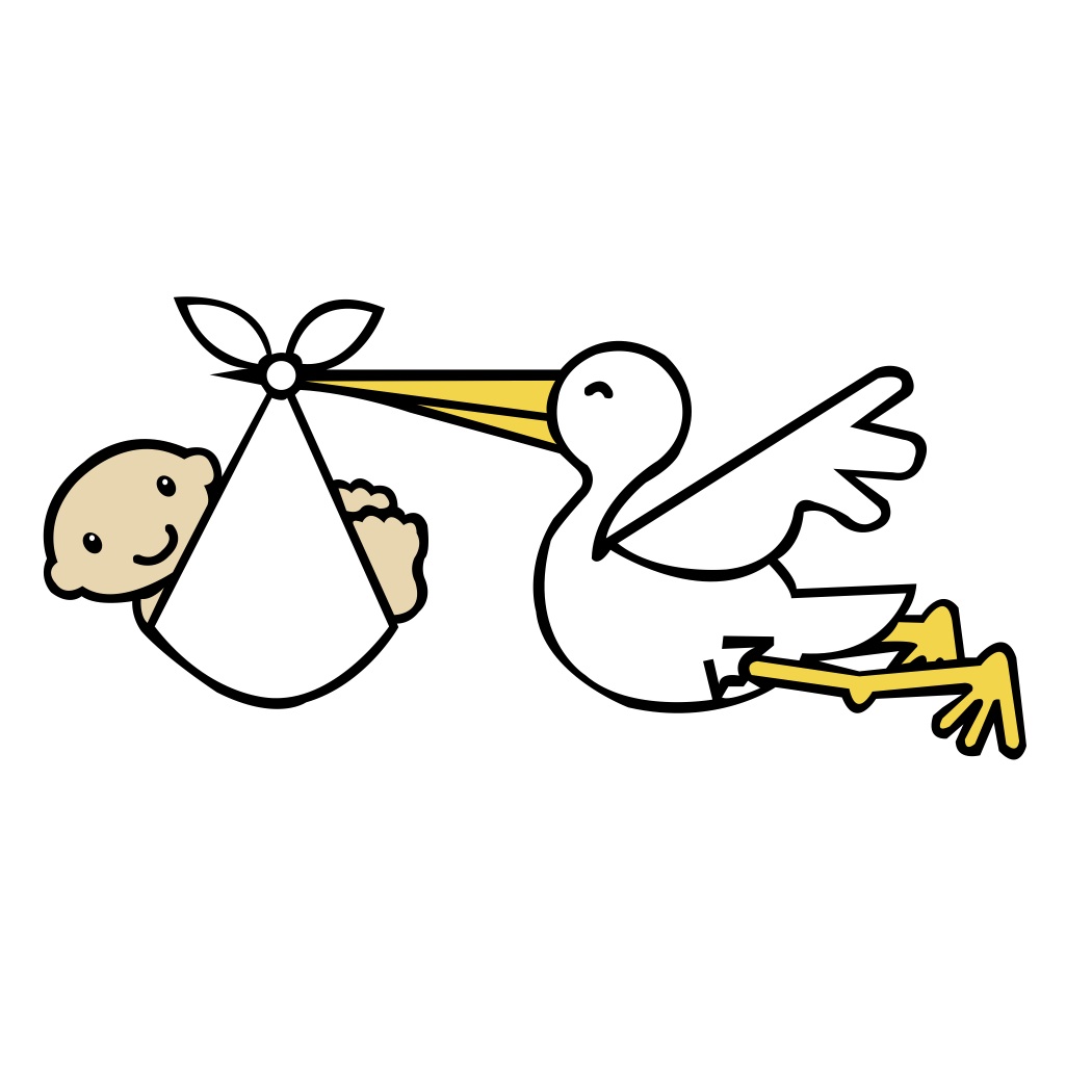 free stork with baby girl clipart - photo #10