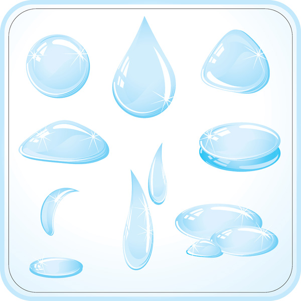 Drops of water droplets vector Free Vector / 4Vector