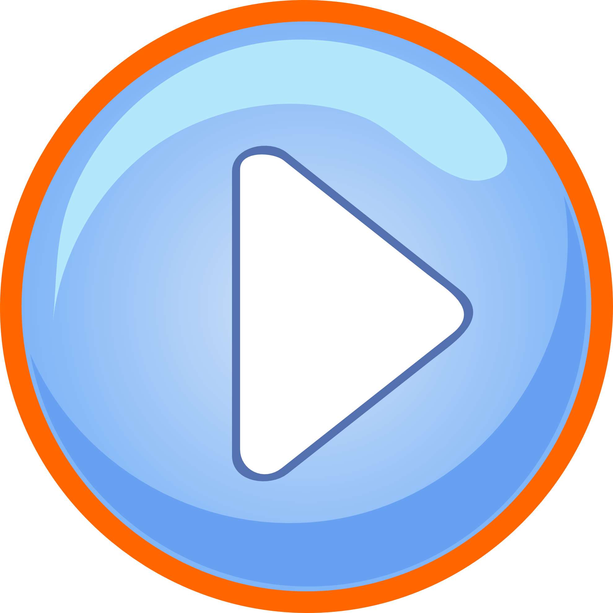 Blue Play Button With Focus SVG