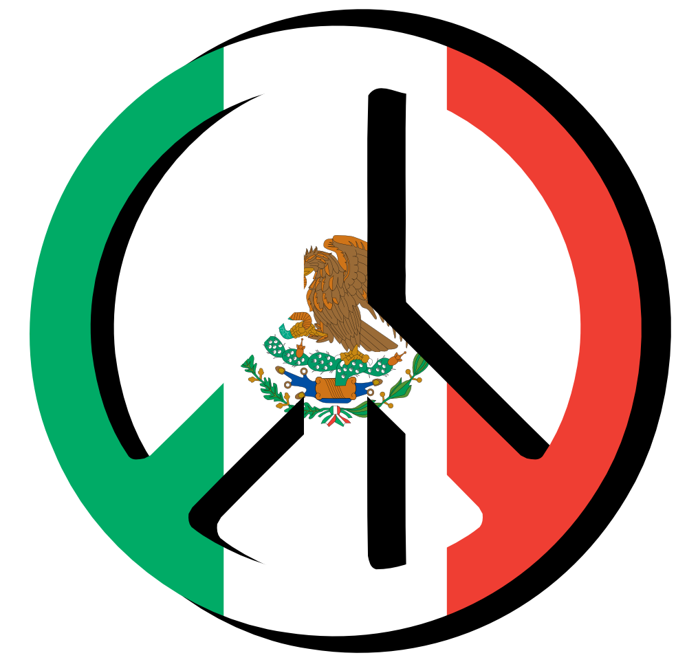 mexico flag peace sign 2 SVG