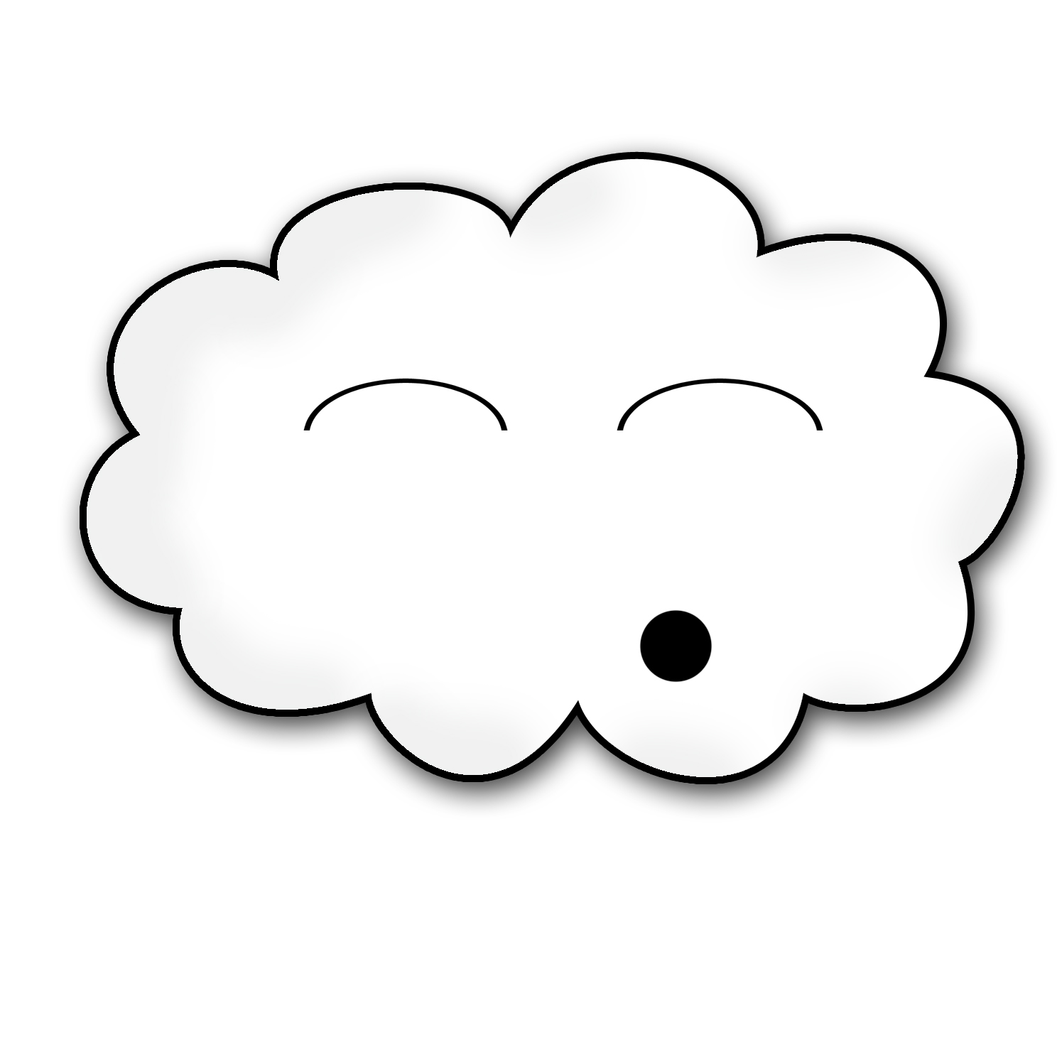 Cartoon Cloud Blowing Wind