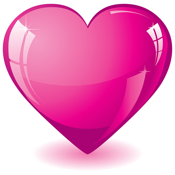 Hot Pink Heart - Facebook Symbols and Chat Emoticons
