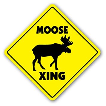 Amazon.com : MOOSE CROSSING Sign xing hunter hunting lodge signs ...