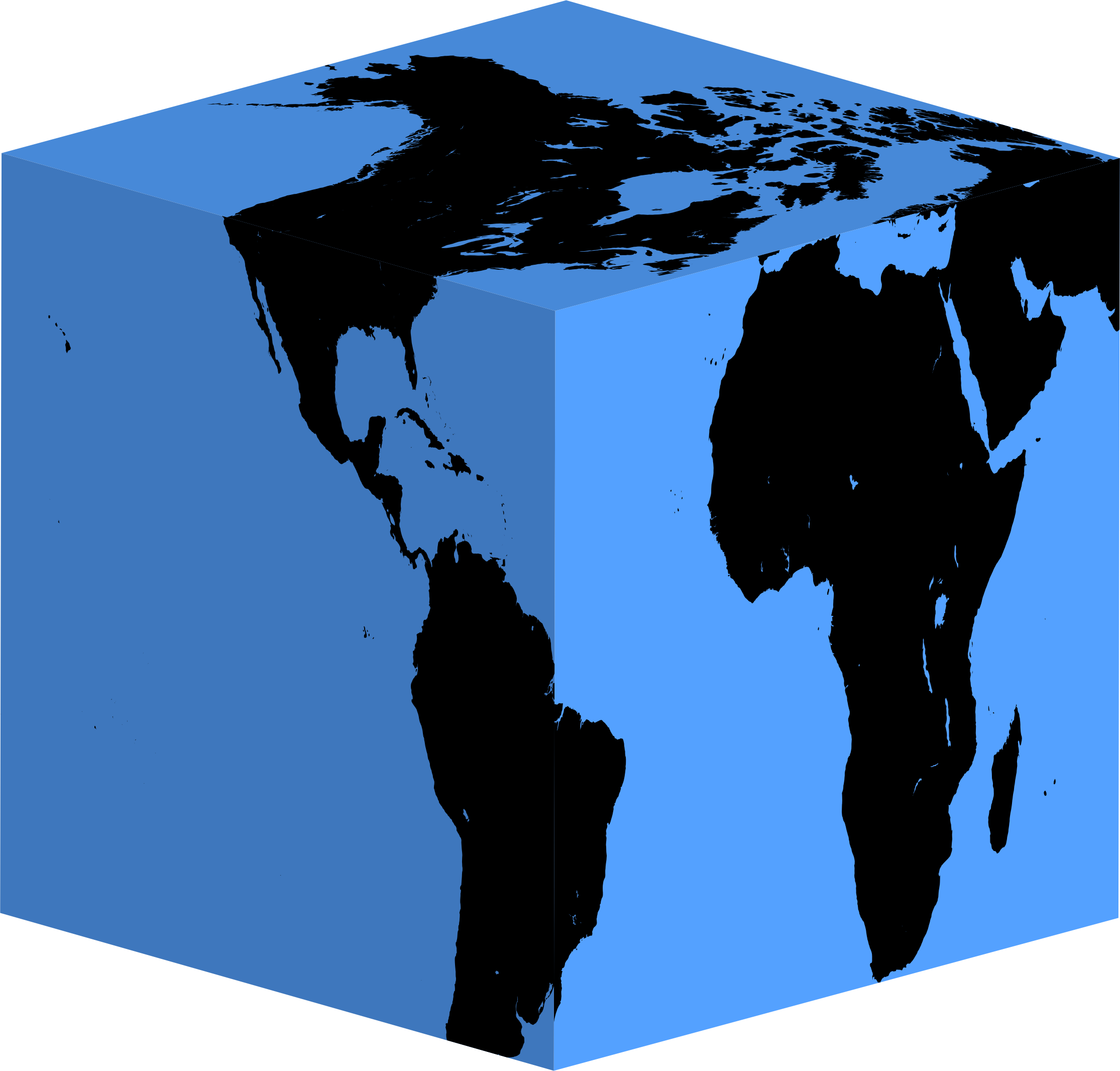 Clipart - Cube Earth Silhouette