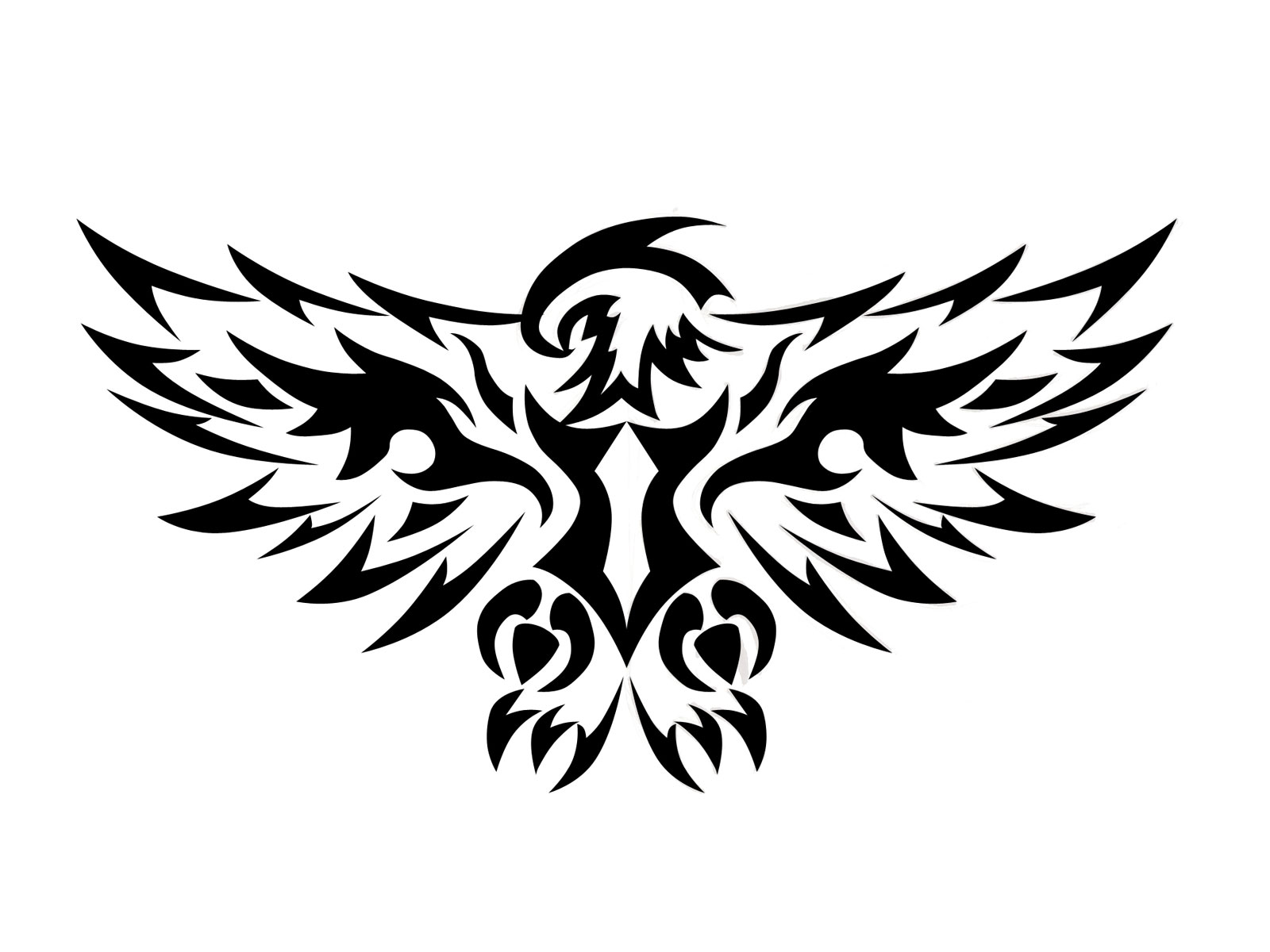 Free designs - Eagle with opened wings tattoo wallpaper