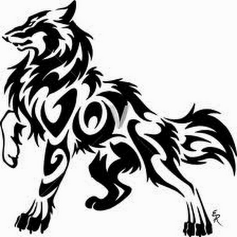 Tribal Awesome Wolf Face Stencil Tattoo Design On Paper ...
