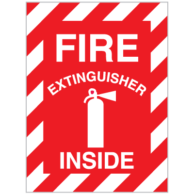 Fire Extinguisher Inside Self-Adhesive Vinyl Fire Equipment Signs ...