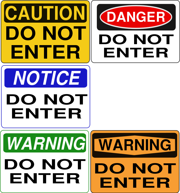 Clipart - Do Not Enter signs