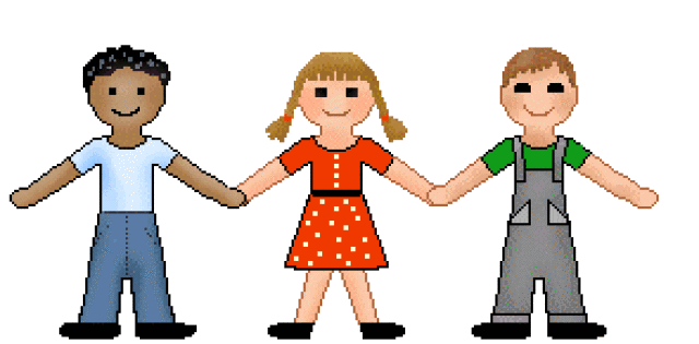 Two girls and boy clipart