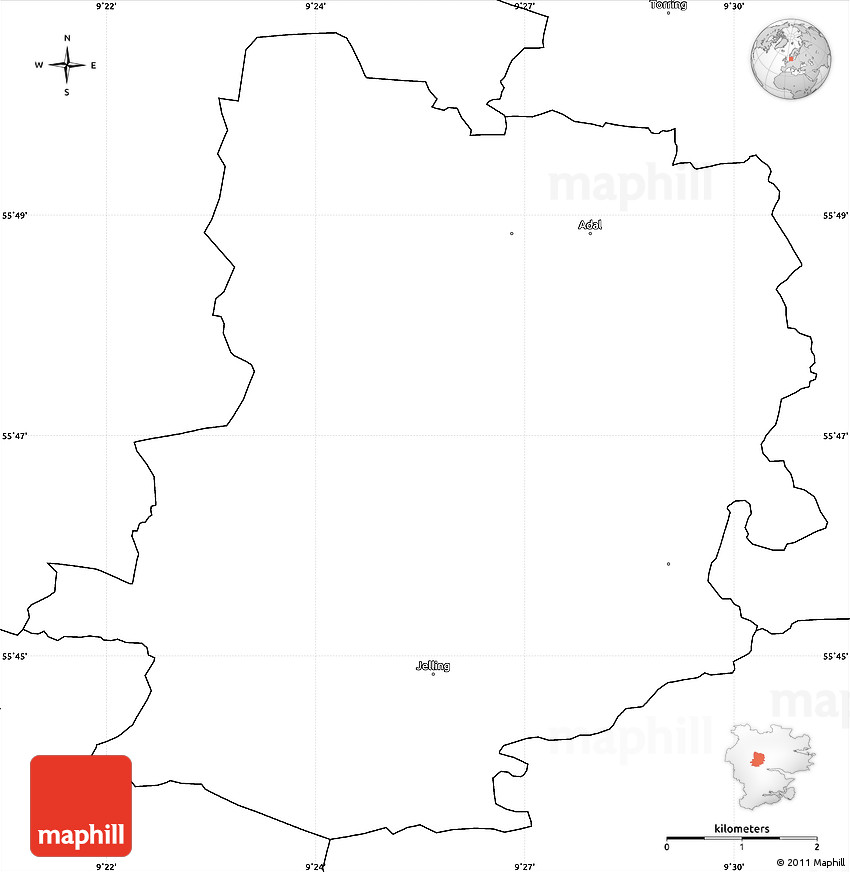 Blank Simple Map of Jelling