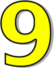 Number 9 yellow clipart