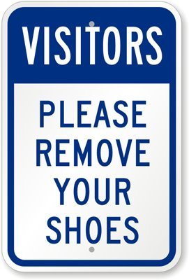 Amazon.com: Visitors, Please Remove Your Shoes Sign, 18" x 12 ...