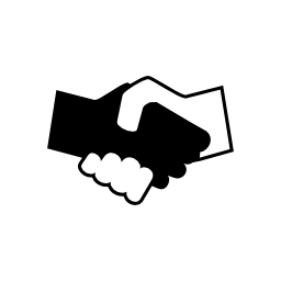 Black and white shaking hands vector icon | Free Gestures icons ...