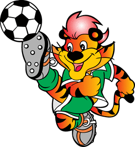 Funny Cartoon Tiger Soccer Ball Sport Car Bumper Sticker Decal 5& ...