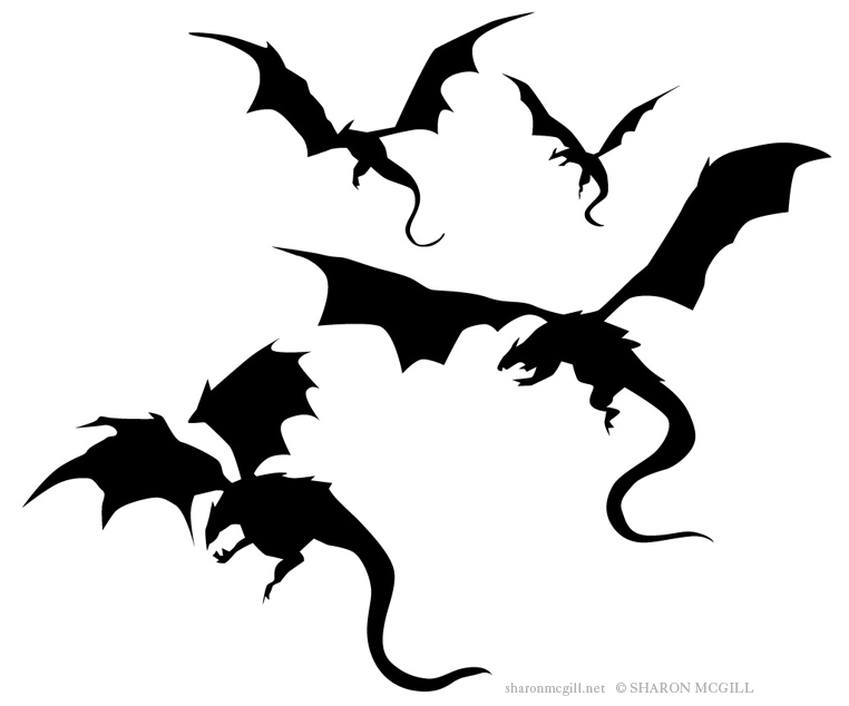 Flying Dragon Silhouette - Free Clipart Images