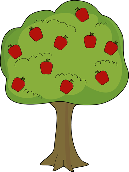 Red apple tree clipart