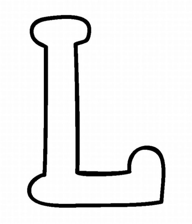 Letter l black and white clipart