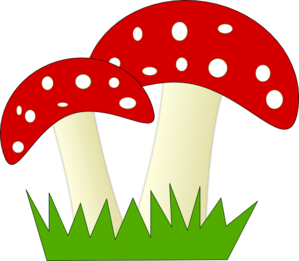 Red And White Dotted Mushrooms clip art - vector clip art online ...